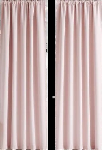 Blackout Curtains with Rod Pocket & Back Tab, Rose Colored Light Blocking Drapes