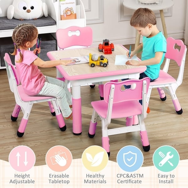 Blue and White Playroom Furniture Height Adjustable Set