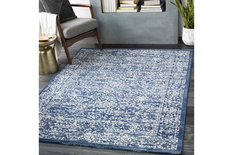 Boho Trellis Area Rug with Tasseled Fringe & High Pile Shag Texture