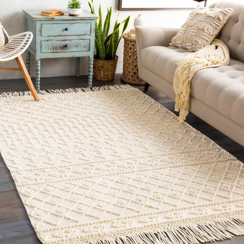 Botanical Scrolling Pattern Area Rug with Tonal Grey Palette
