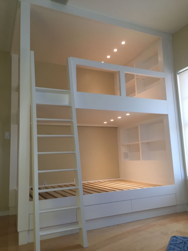 Built-In Bunk Bed featuring Integrated Side Shelving