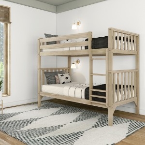 Bunk Bed Blonde Wood Scandinavian Style Floor Bunk Minimalist