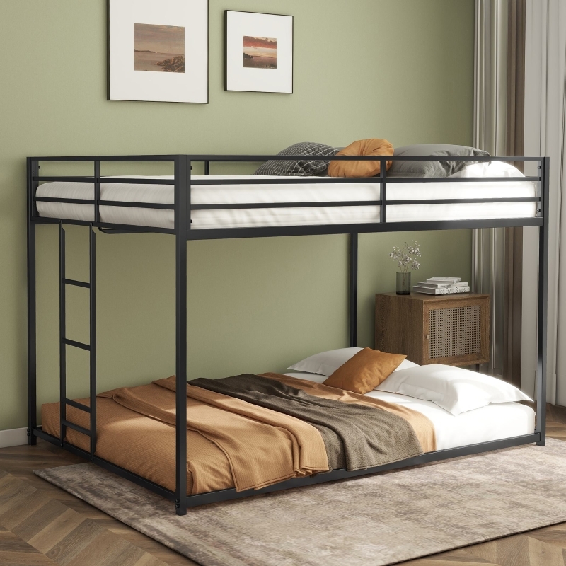 Bunk Bed Full Over Full Metal Frame with Integrated Ladder