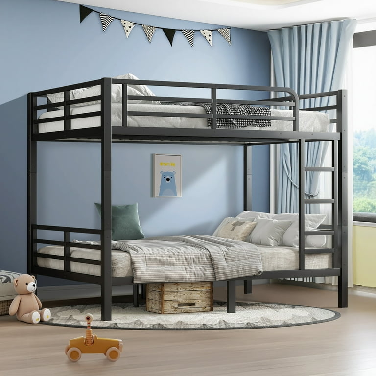 Bunk Bed Full Over Full Metal with Dual Integrated Ladders