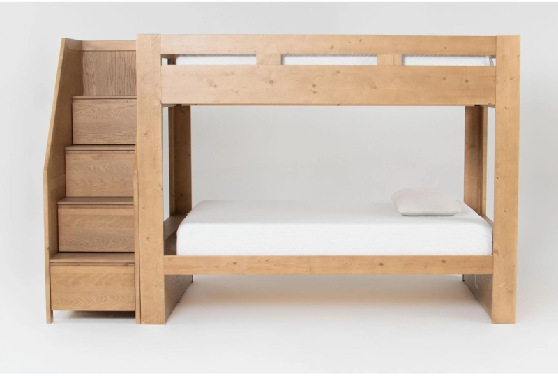Bunk Bed Full over Full Size with Stairway Chest Drawers