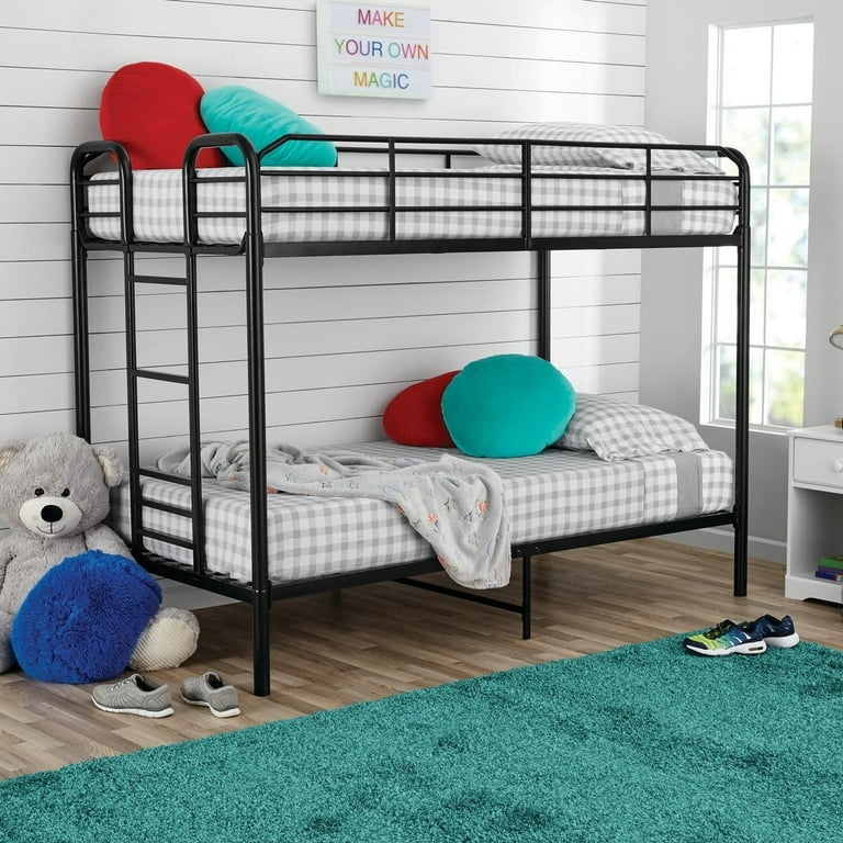 Bunk Bed Industrial Metal Quad Configuration with Ladders