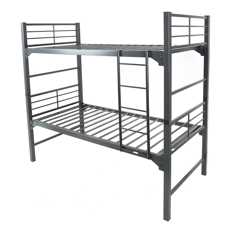 Bunk Bed Metal Twin Tubular Frame Integrated Ladder Utilitarian