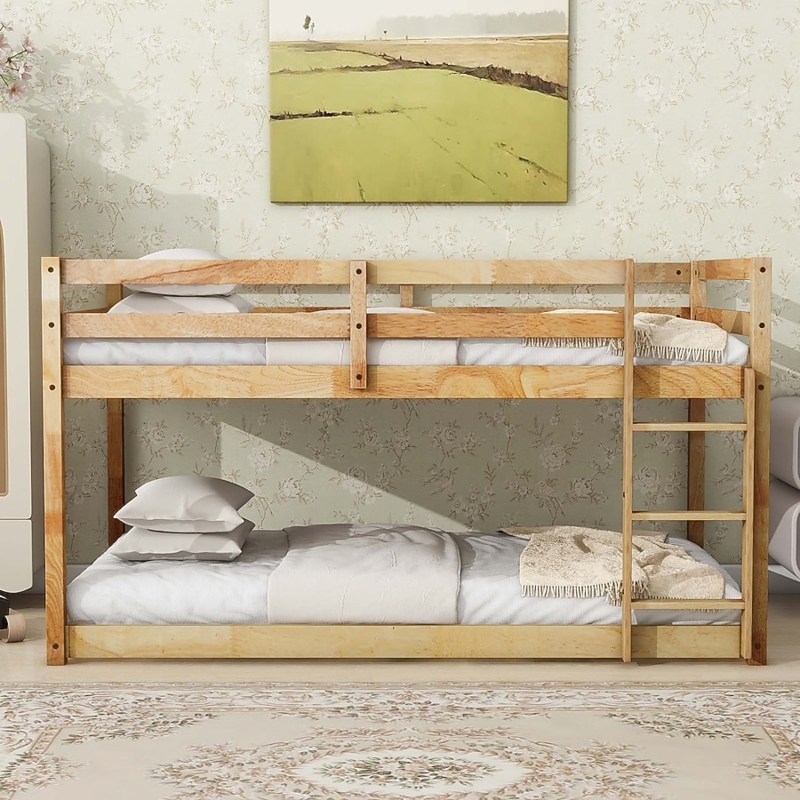Bunk Bed Modern Farmhouse Style, Slatted Wood Design