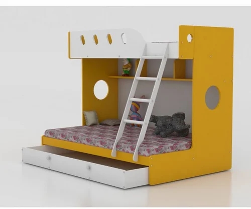 Bunk Bed Powder Coated Metal Dual Ladders Industrial Style