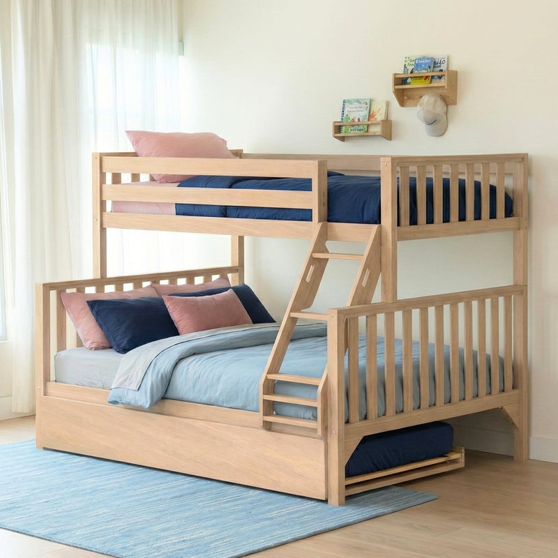 Bunk Bed Scandinavian Twin Over Full Minimalist Kids Triple Sleeper Bed