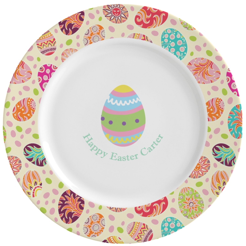 Ceramic Dinner Plates Personalized Easter Egg Motif Geometric Set
