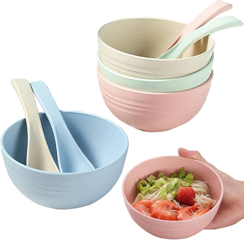 Cereal Bowls with Speckled Texture, Matte Finish. Pastel Cereal Bowl Set.