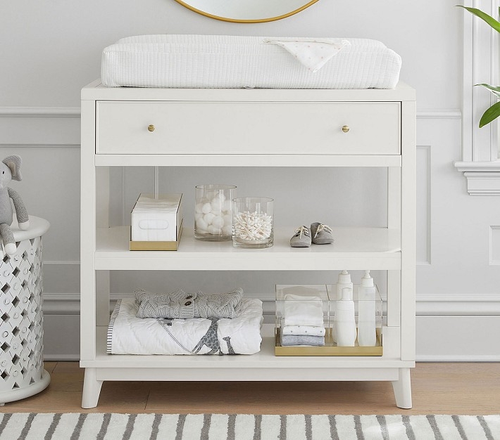 Changing Table Console with Mid-Century Tapered Legs
