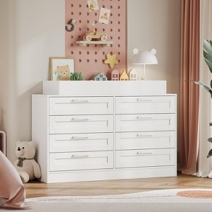 Changing Table Dresser Eight-Drawer Contrast Knobs Multi Drawer Chest