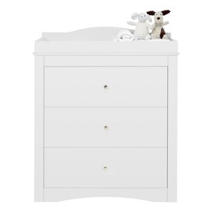 Changing Table Dresser Three-Drawer Knob Pulls Compact Diaper Unit