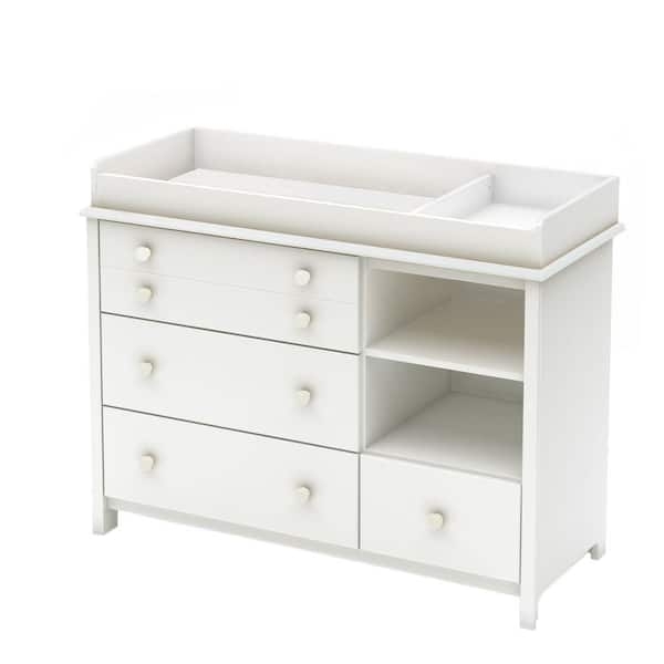 Changing Table Four-Drawer Removable Station Transitional Metal Bars