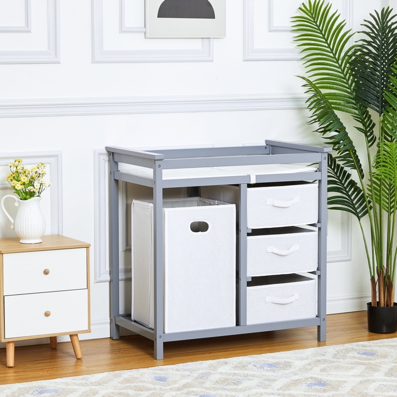 Changing Table Two-Drawer Open Lower Shelf Airy Diaper Station