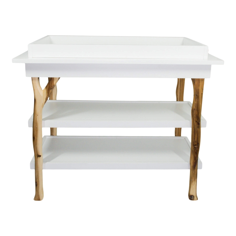 Changing Table with Angled Leg Structure and Two-Tone Finish