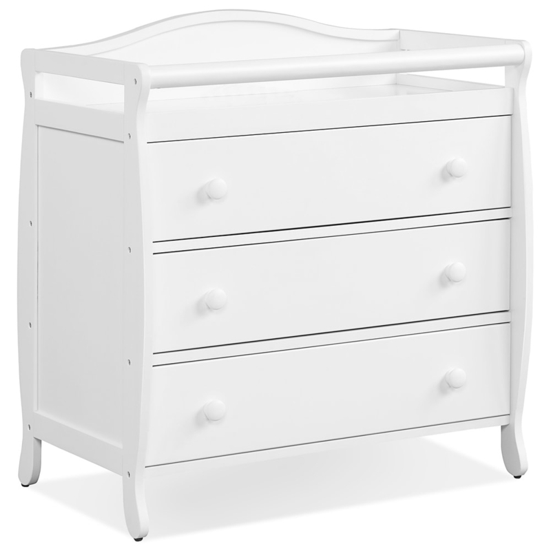 Changing Table with Side Storage Cubby and Cutout Handles
