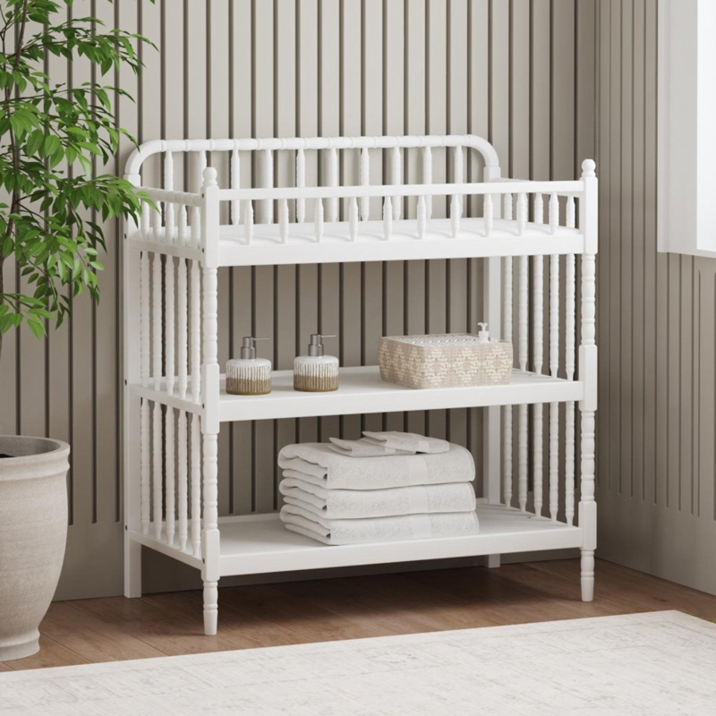 Changing Table with Vintage Inspired Spindled Accents