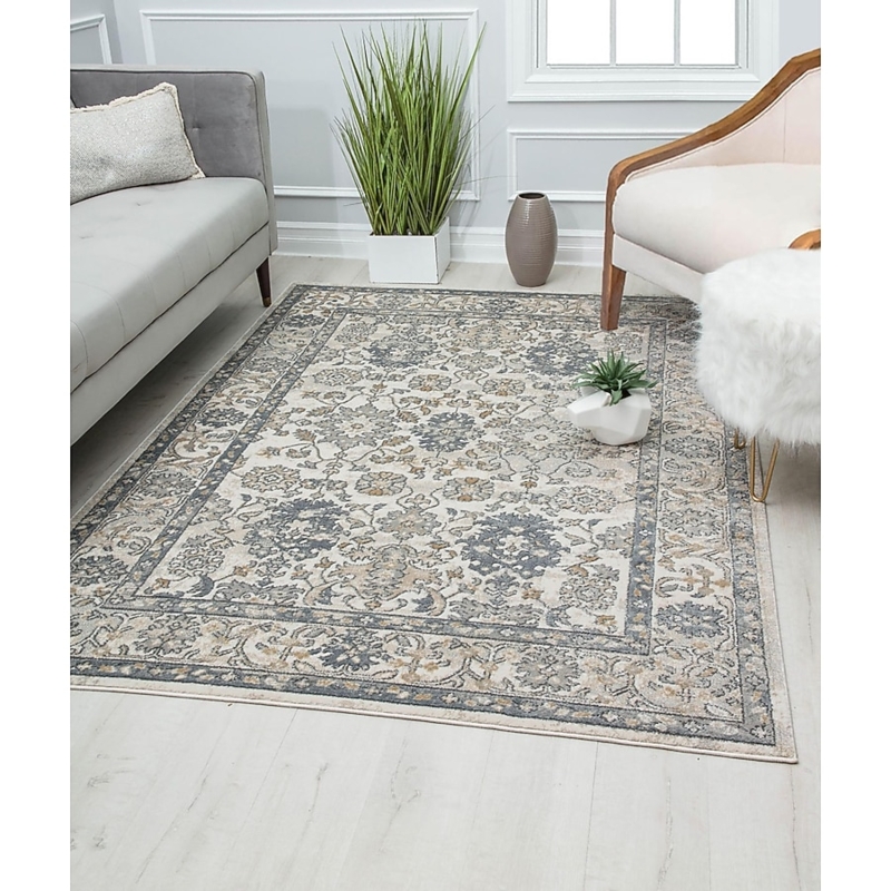 Charcoal Grey Braided Area Rug Surged Edge Modern