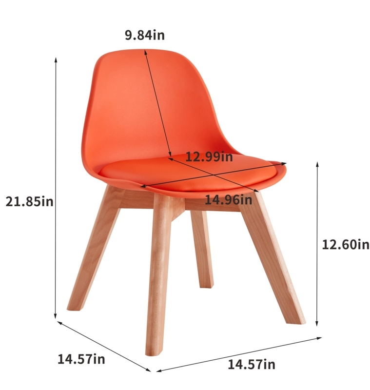 Children Chair Set Eiffel Base Multicolored Padded Seat Modern