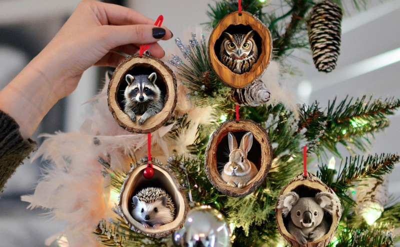 Christmas Ornament: Acrylic Holiday Decoration, Realistic Koala 2D Cutout