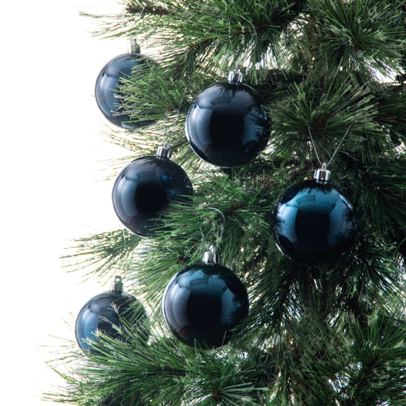 Christmas Ornament Antiqued Texture Mottled Finish Midnight Set