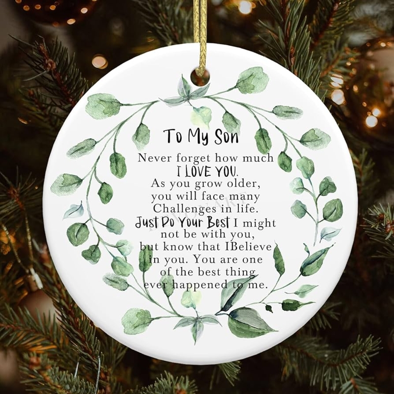 Christmas Ornament Ceramic Compass Graphic Inspirational Quote White