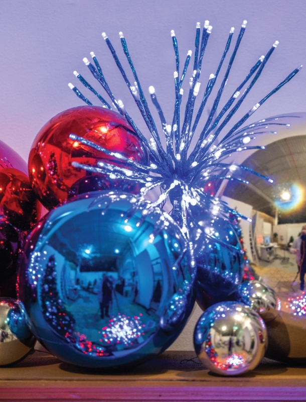 Christmas Ornament Cobalt Blue Oversized Glossy Shatterproof Ball