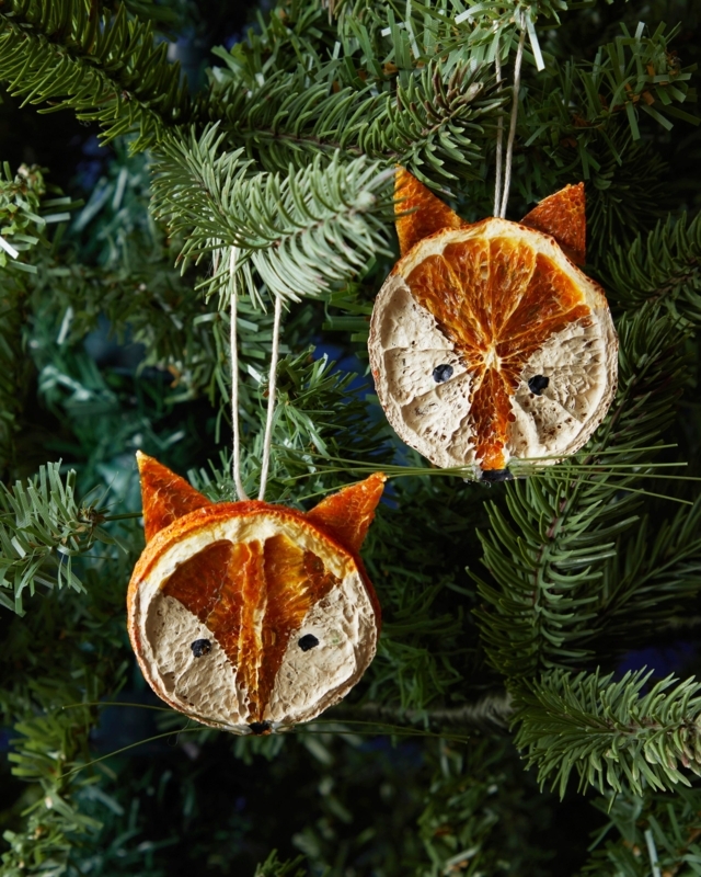Christmas Ornament Felt Fox Motif Hand Stitched Woodland Animal Decor