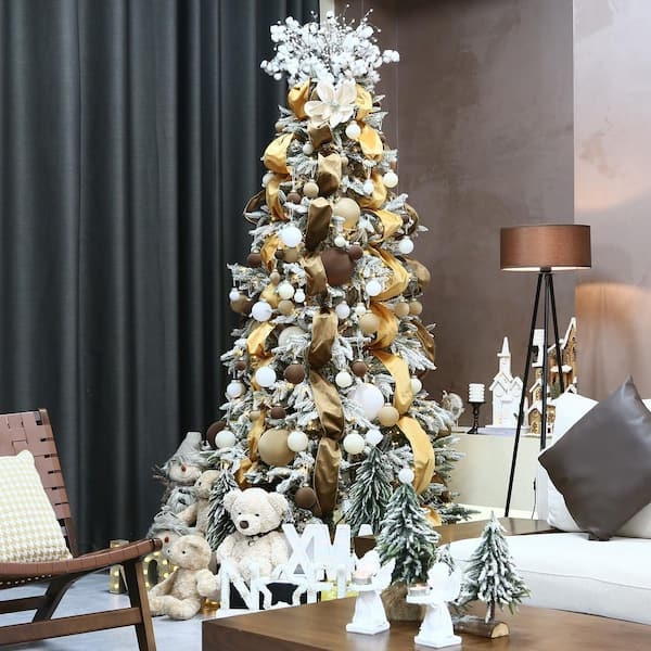Christmas Ornament Flocked Velvet Spherical Tactile Tree Accents