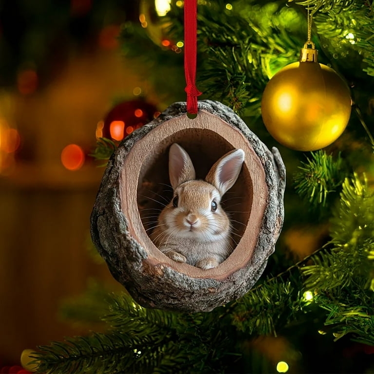 Christmas Ornament: Forest Deer Flat Disc, Acrylic Holiday Pendant