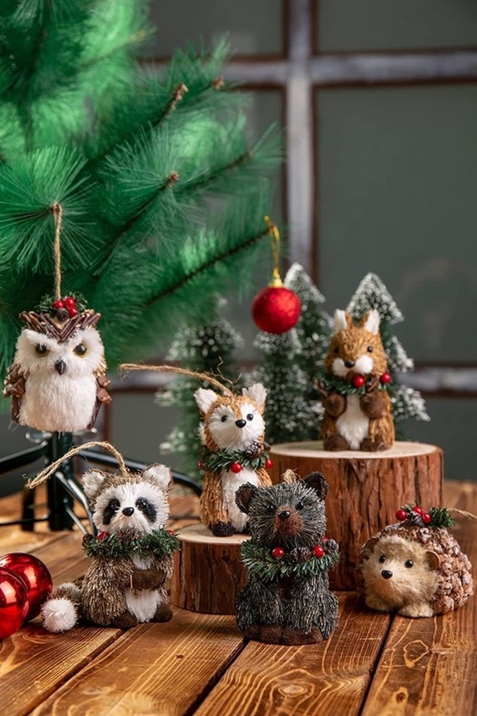 Christmas Ornament: Fuzzy Woodland Animal Collection, Bristle Texture Set