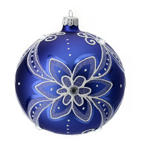 Christmas Ornament Oversized Bauble White Blue Chinoiserie Floral