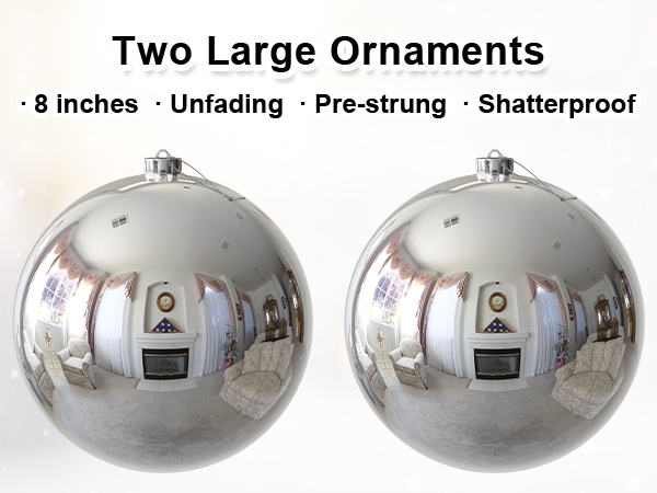Christmas Ornament Oversized Reflective Silver Ball Modern Glam Style