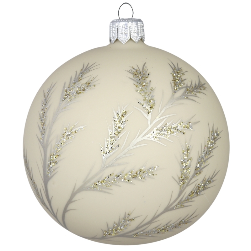 Christmas Ornament Painted Juniper Branch Matte Nature Inspired Decor