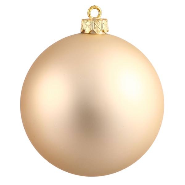 Christmas Ornament Satin Finish Cream Gold Cap Classic Holiday