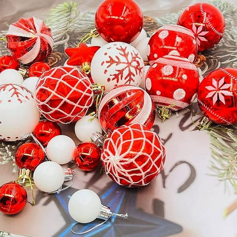 Christmas Ornament Set Blue and Silver Glitter Finish Assorted Shapes