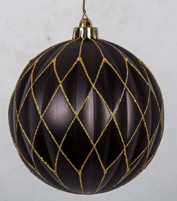 Christmas Ornament Silver Glitter Grid Geometric Styling Matte Decor (72 chars)