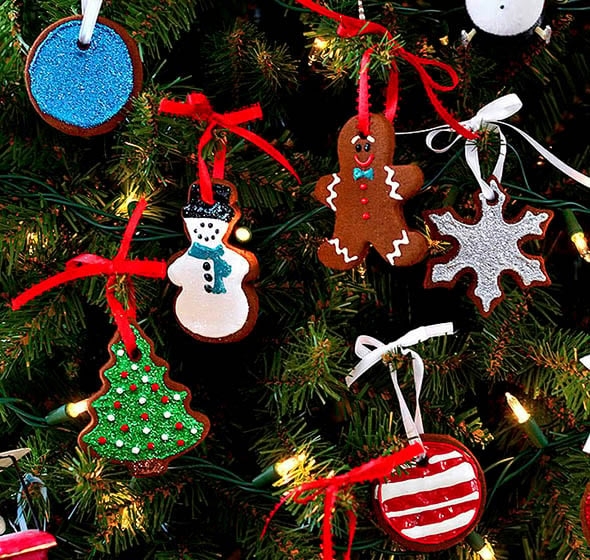 Christmas Ornaments Cinnamon Toned Dough Like Handmade Look Rustic Star
