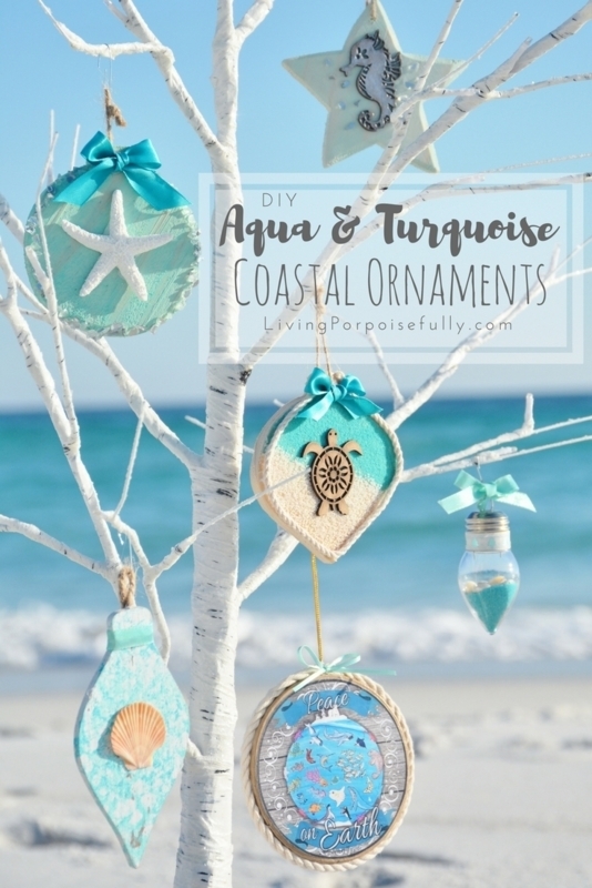 Christmas Ornaments: Glossy Spherical Shapes with Aqua Marbling Swirls