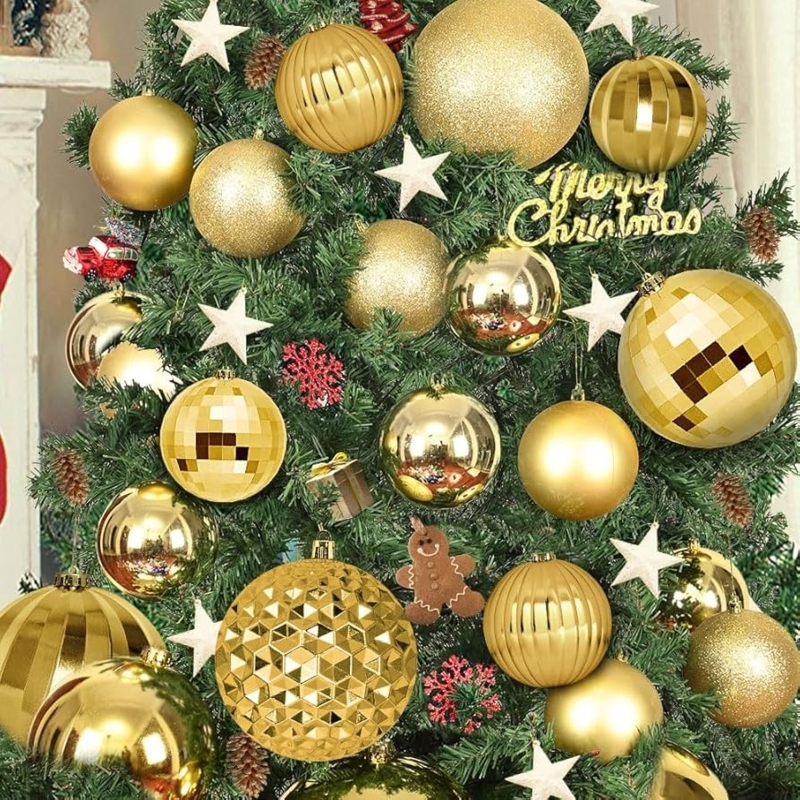 Christmas Ornaments: Gold Mirror Finish Spheres Glam Garden Accents
