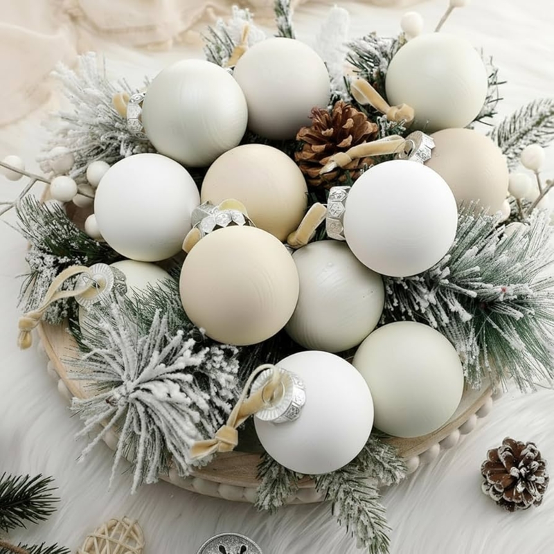 Christmas Ornaments Matte Finish Rustic Farmhouse Holiday Decor