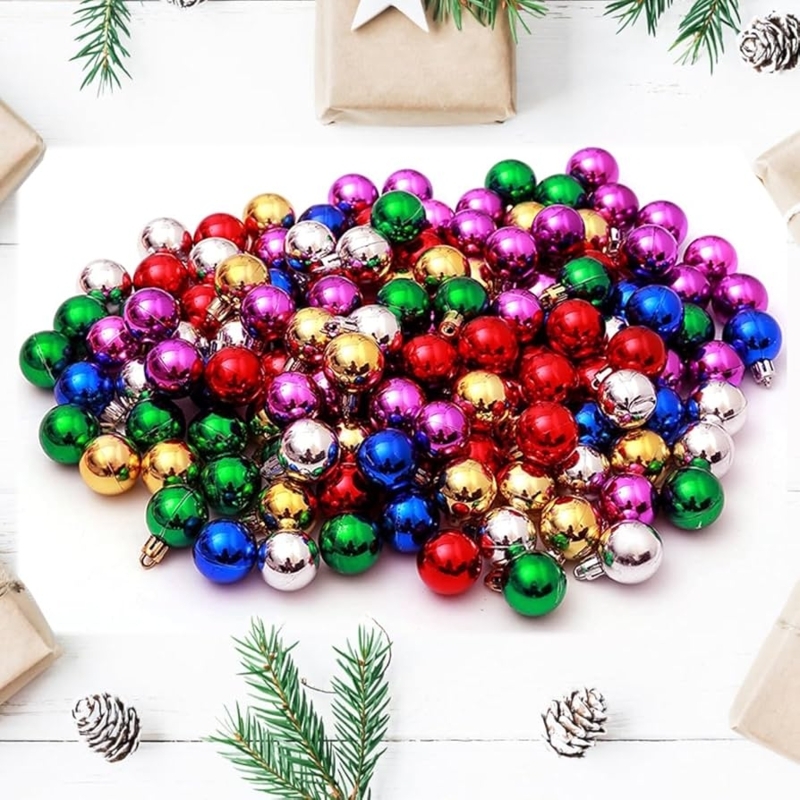 Christmas Ornaments Mixed Finishes Rainbow Palette Shatterproof Balls
