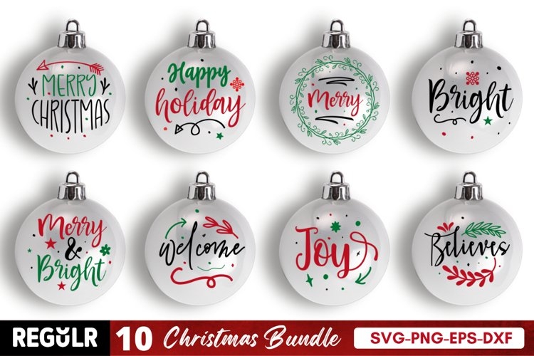 Christmas Ornaments Set Rustic Farmhouse Vintage Motifs Red Black Wood