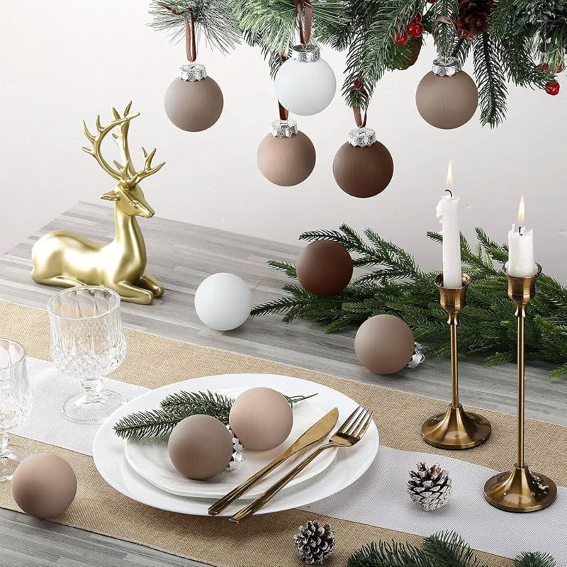 Christmas Ornaments Tonal Gradient Matte Earthy Tone Holiday Decor