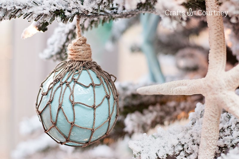 Christmas Ornaments: Translucent Nautical Glass Floats with Rope Netting