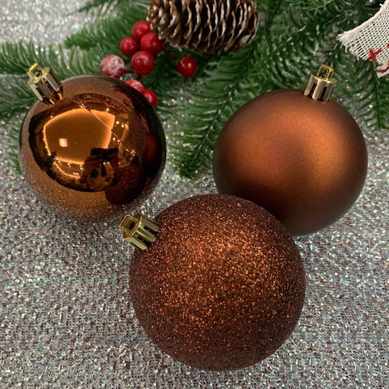 Christmas Ornaments: Varied Finishes, Marbled Pattern, Shatterproof