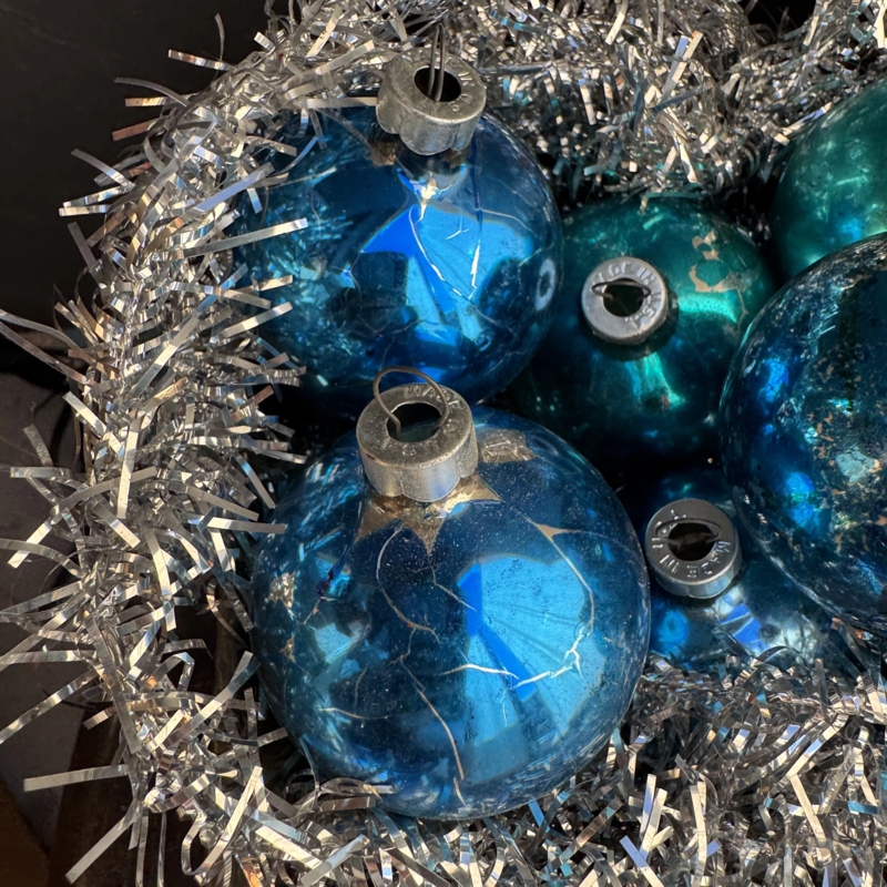 Christmas Ornaments Vintage Mercury Glass Mid Century Set